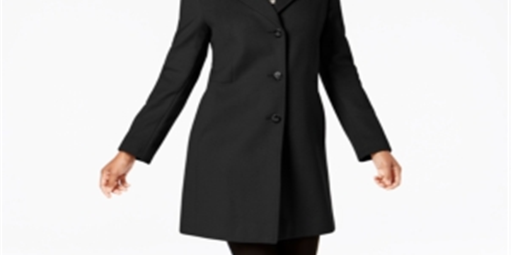 Calvin Klein Women's Single Breasted Coat Black Size 2