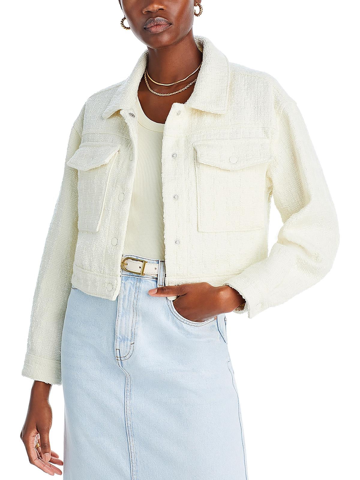 Blanknyc Tweed Cropped Jacket White Size L
