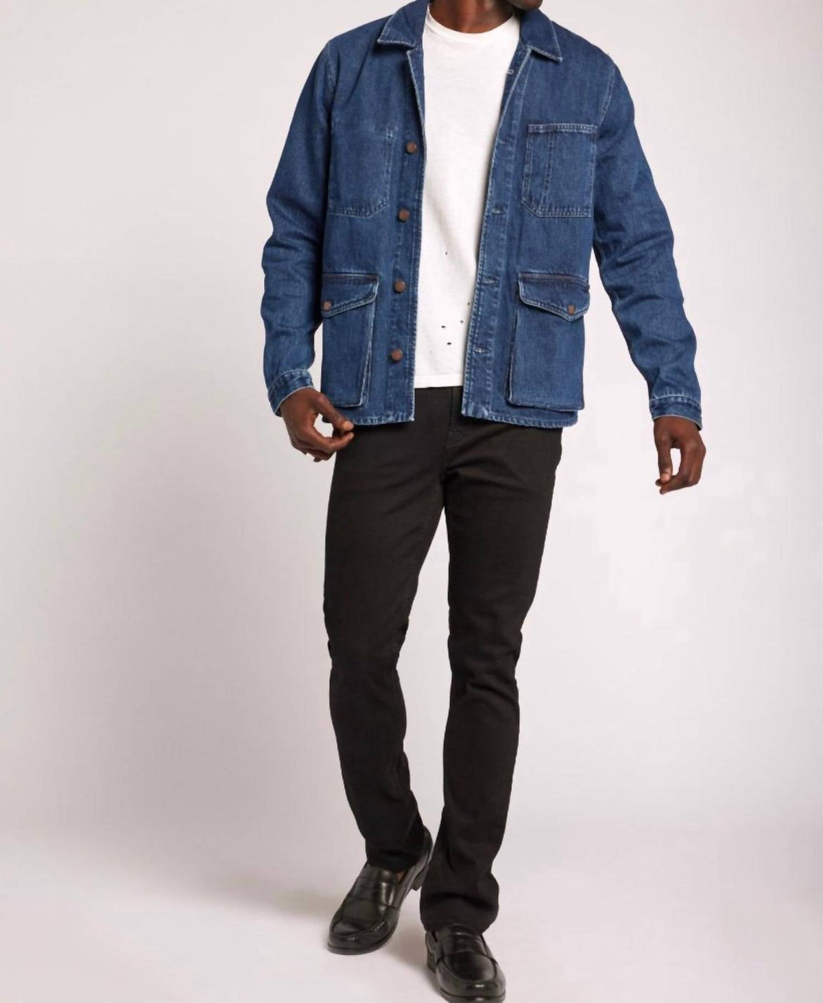 Current/Elliott - Denim Button Down Blazer
