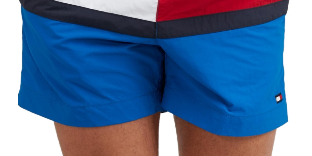 Tommy Hilfiger Men's Big & Tall Flag Swim Trunk Blue Size XX-Large