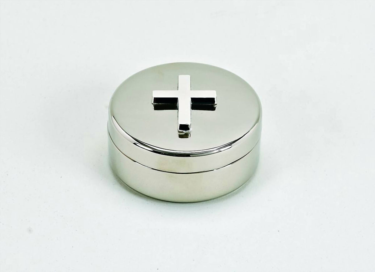 Creative Gifts International - Round Covered Box With Cross