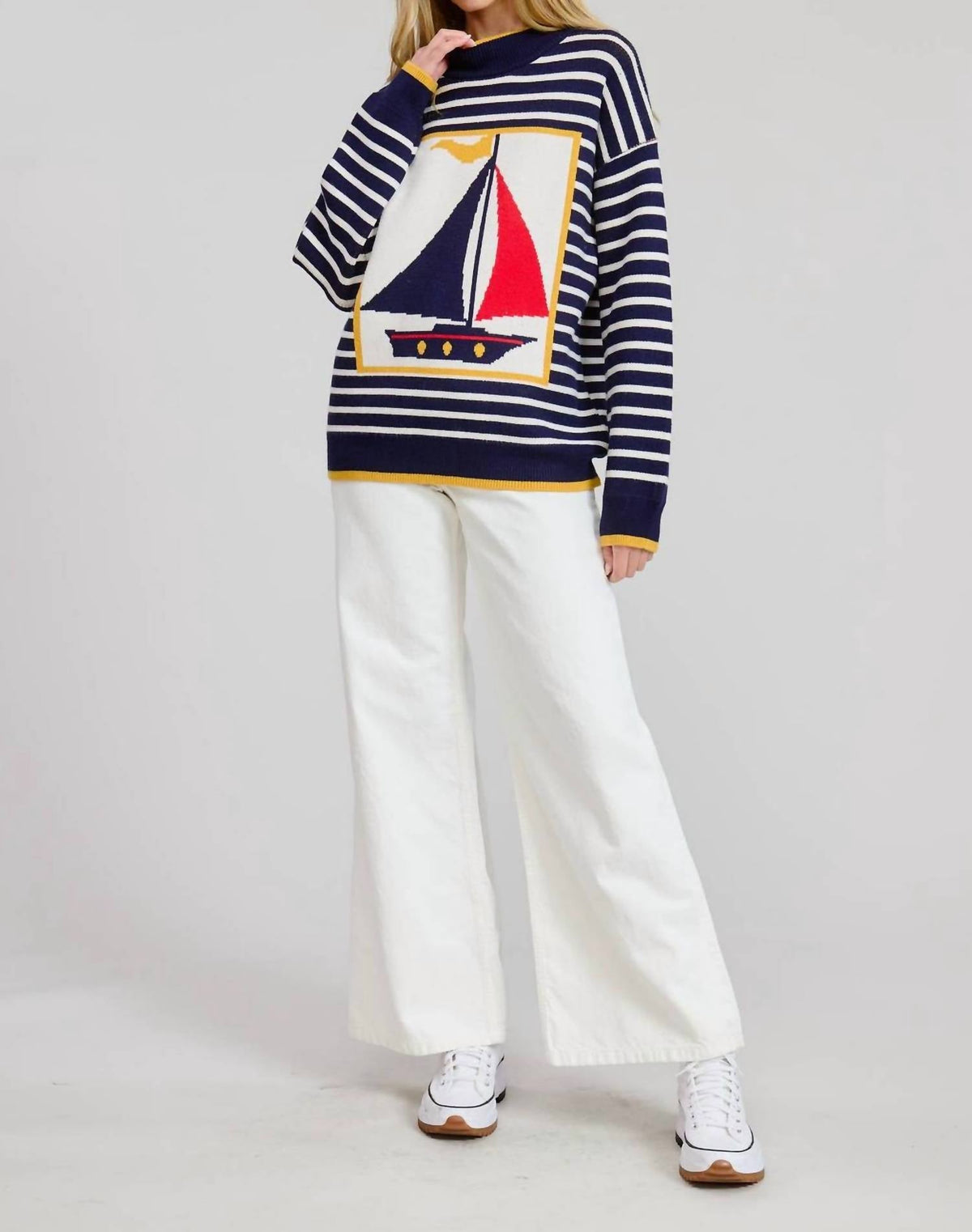 Flat White - Nautical Stripe Sweater