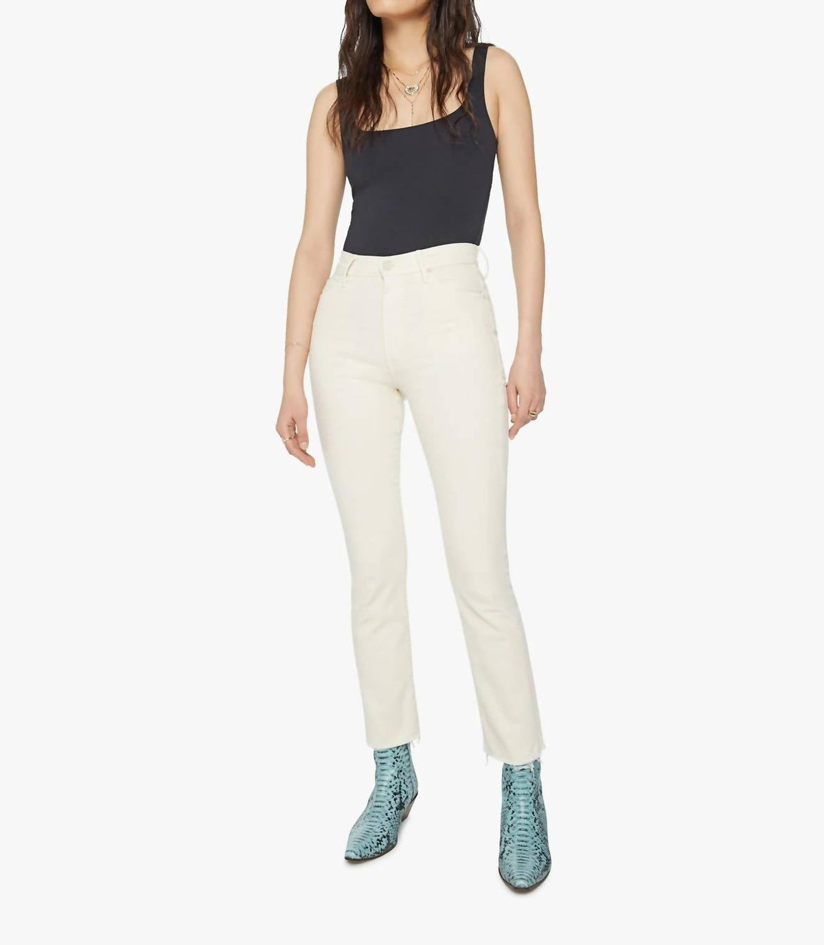 Mother - High Waisted Rascal Ankle Fray Jean