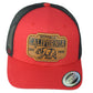 Republic California USA 1850 Red Black Adjustable Patch Mesh Trucker Hat Cap