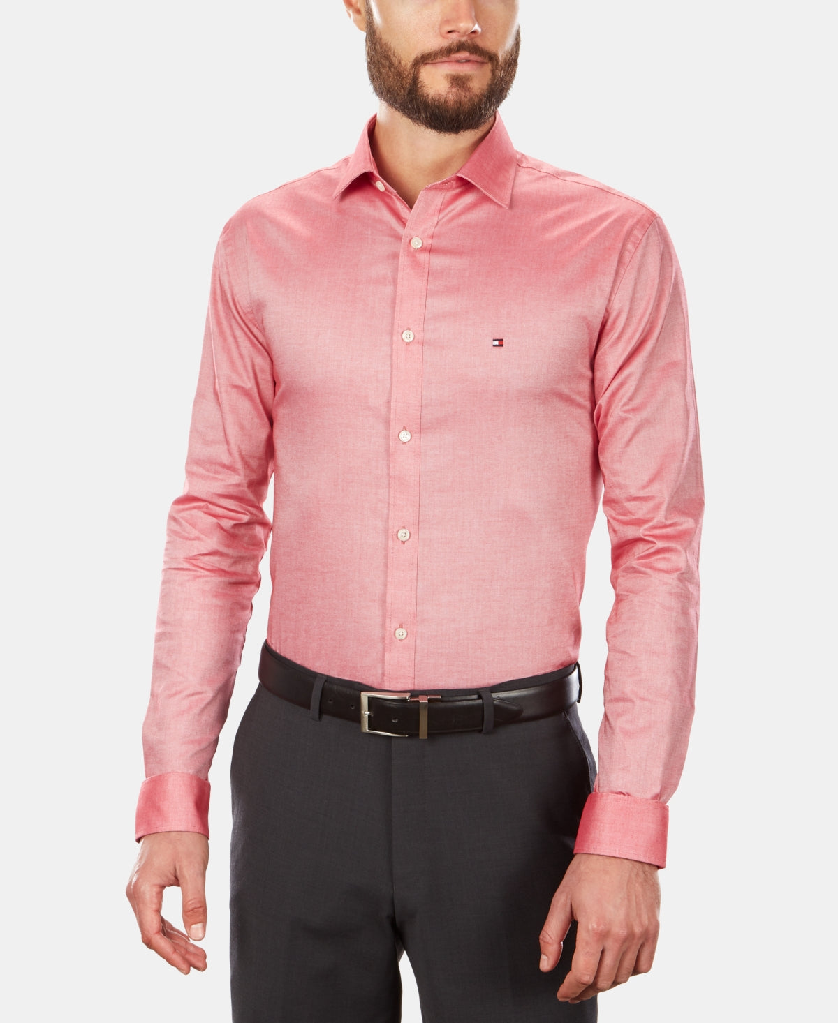 Tommy Hilfiger Men's Slim-Fit Stretch Solid Dress Shirt, Online Exclusive Created for Macy's