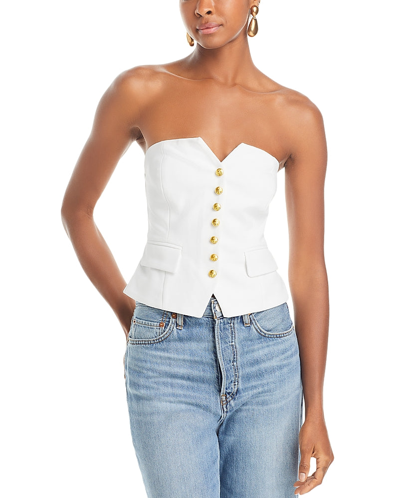 Aqua Strapless Sailor Top