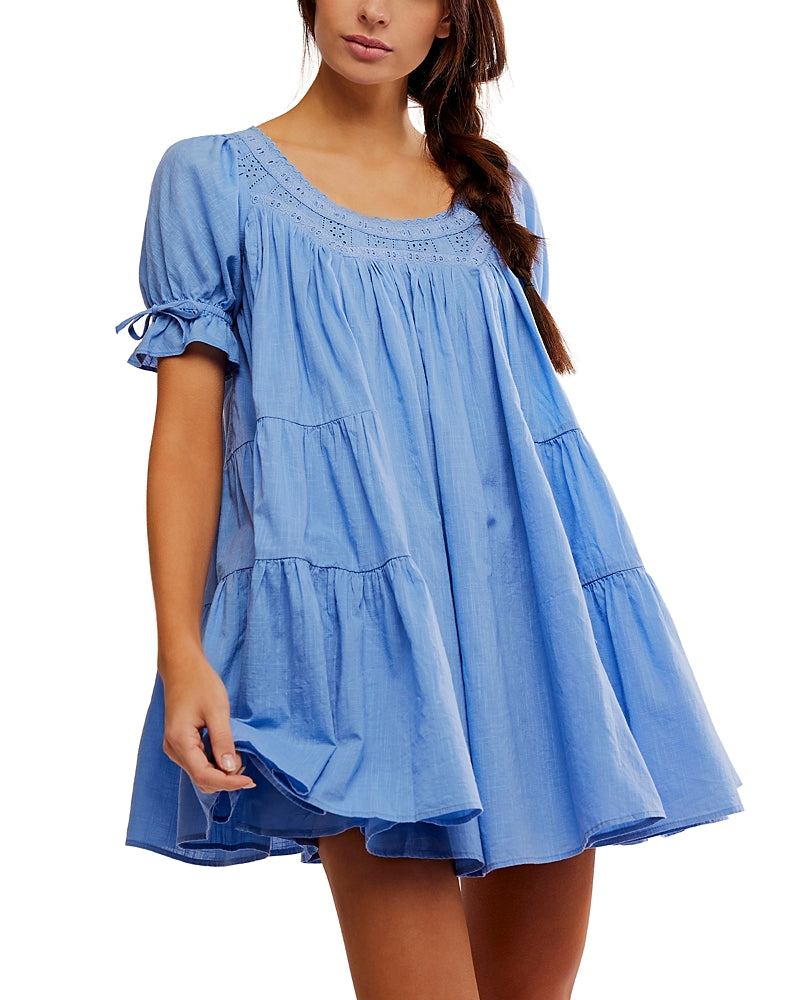 Free People Sandy Shores Babydoll Dress Cornflower Blue