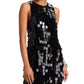 Ramy Brook Roxanna Black Sequin Mini Dress Size 6