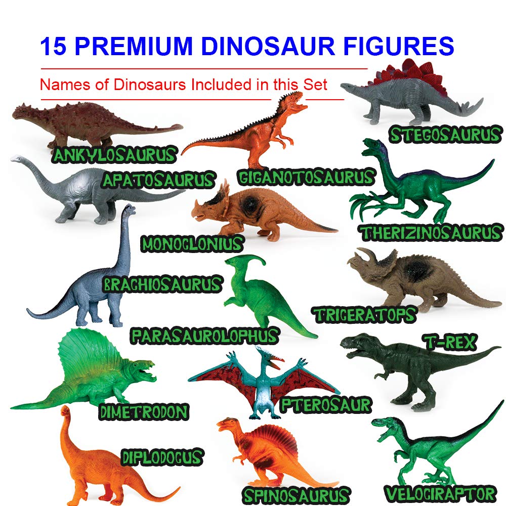 15 Dinosaur Figures & Book Set