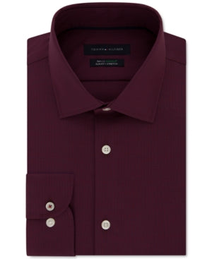 Tommy Hilfiger Men's Slim-Fit Non-Iron Performance Stretch Check Dress Shirt