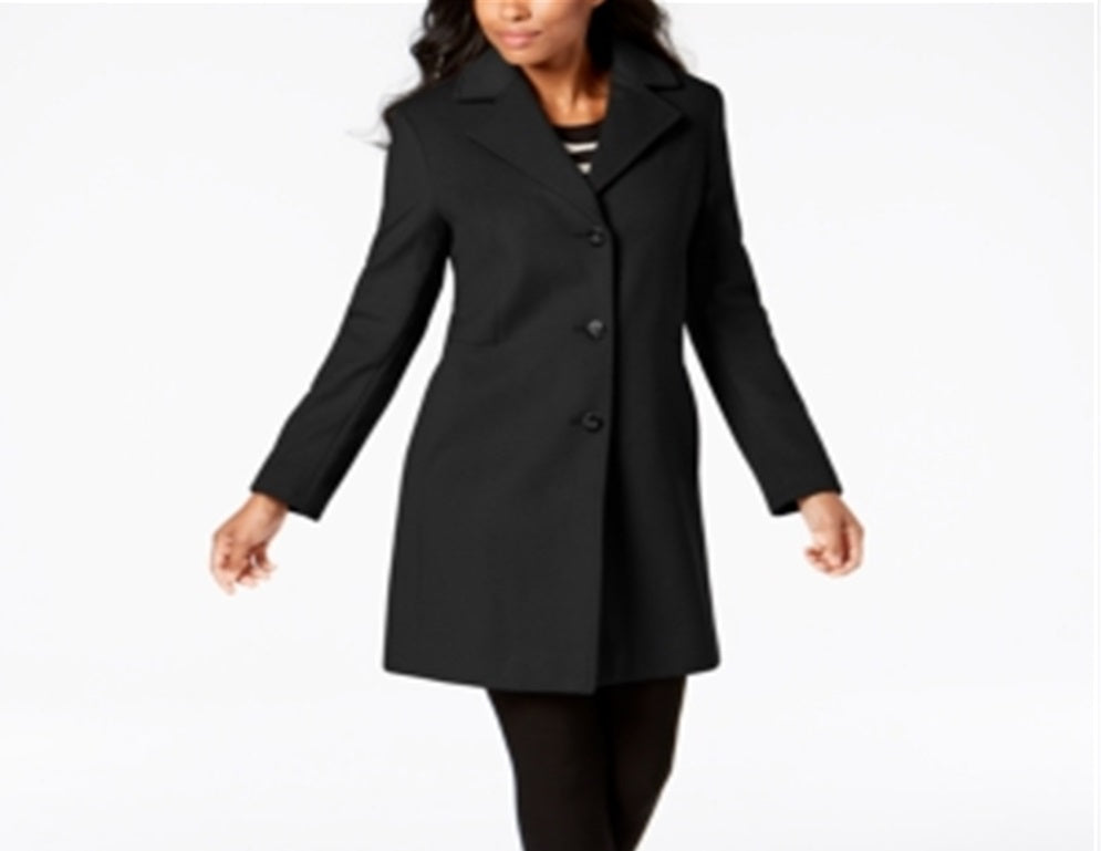 Calvin Klein Women's Single Breasted Coat Black Size 2