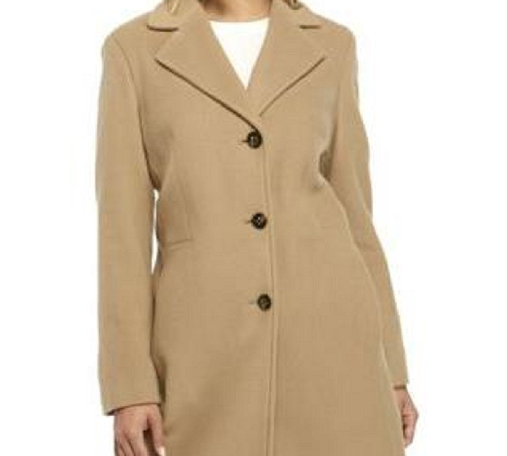 Calvin Klein Women's Single Breasted Coat Brown Size 4