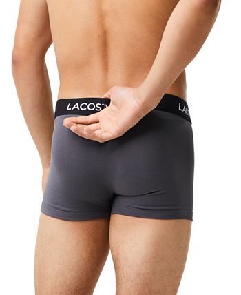 Lacoste Men's 5 Pack Cotton Trunk Underwear Black Size Medium