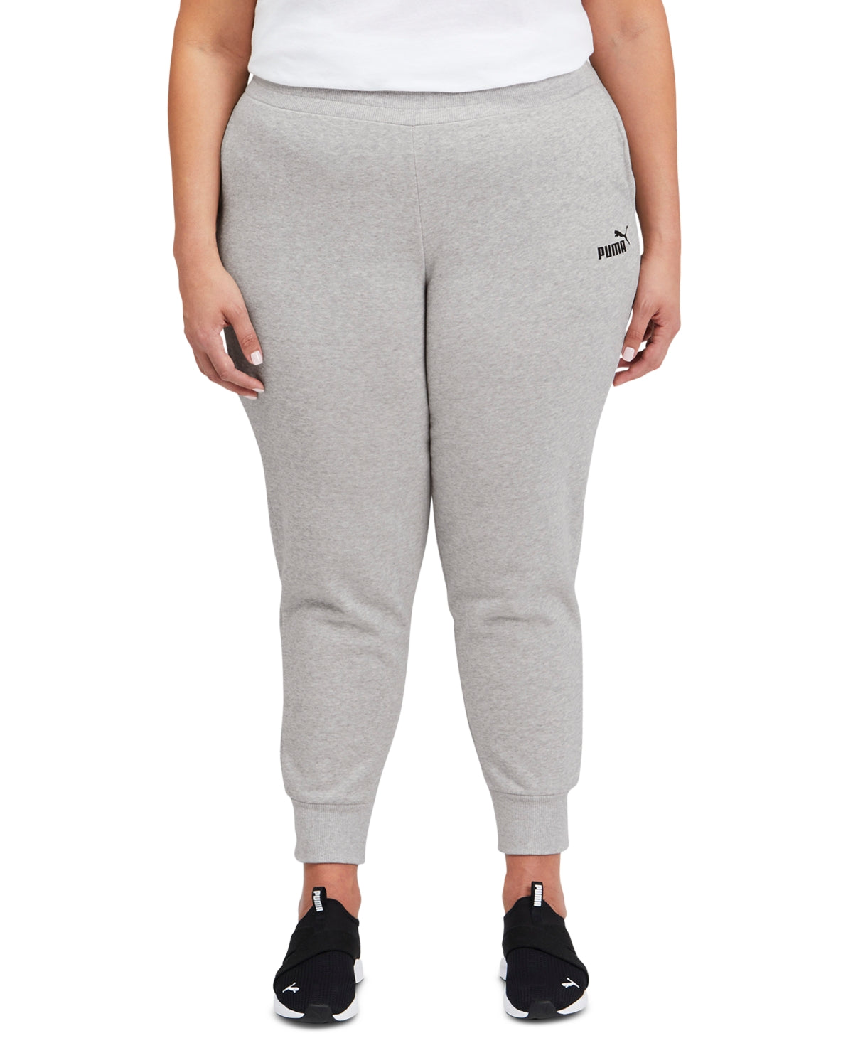 Puma Women's Fleece Jogger Pants Gray Size 1X