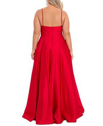 Betsy & Adam Women's V Neck Gown Red Size 18W