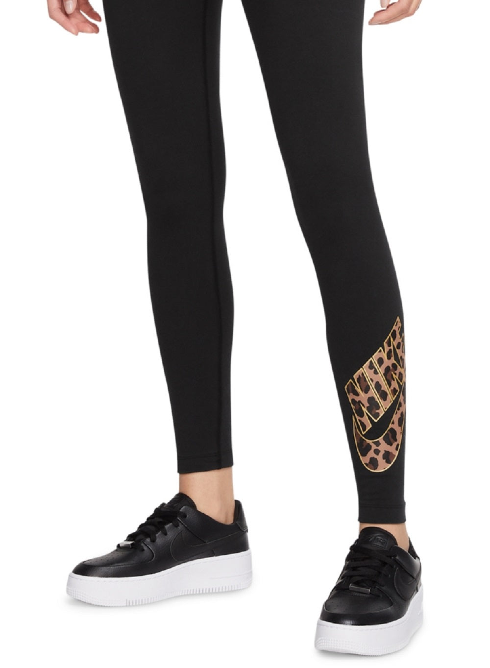 Nike Women's Printed Logo Leggings Black Size 1X