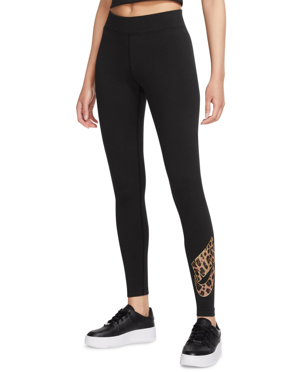 Nike Women's Printed Logo Leggings Black Size 1X