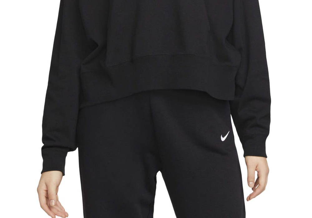 Nike Sportswear Oversize Cotton Jersey Hoodie in Black/White Size XS