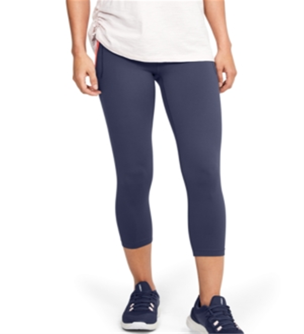 Under Armour Women's Moisture Wicking Short Length Pocketed Stretch Active Wear High Waist Leggings Blue Size Small