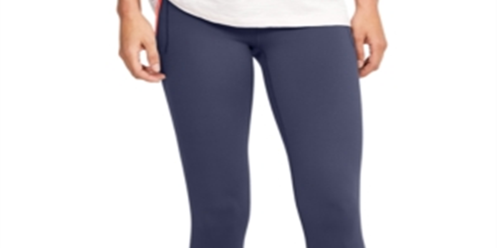 Under Armour Women's Moisture Wicking Short Length Pocketed Stretch Active Wear High Waist Leggings Blue Size Small