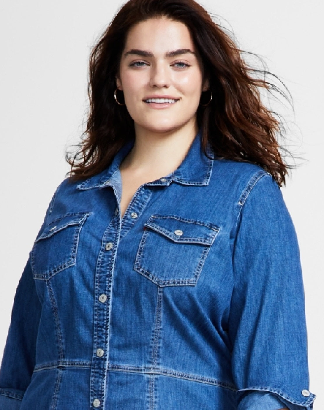 Levi's Women's Ellie Button Down Denim Dress Blue Size 2X