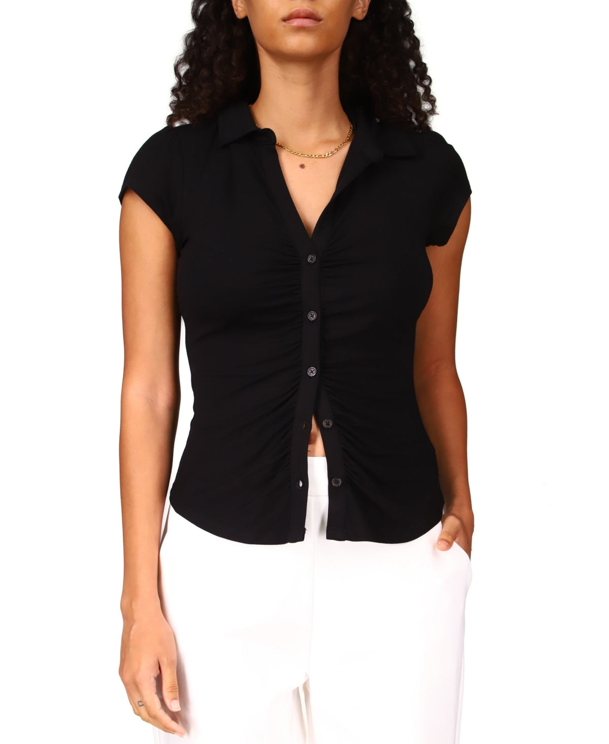 Sanctuary Women's Dream Button Up Shirt Black Size Small