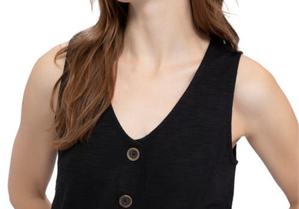Sanctuary Heartstrings Button Tank In Black  Size Large