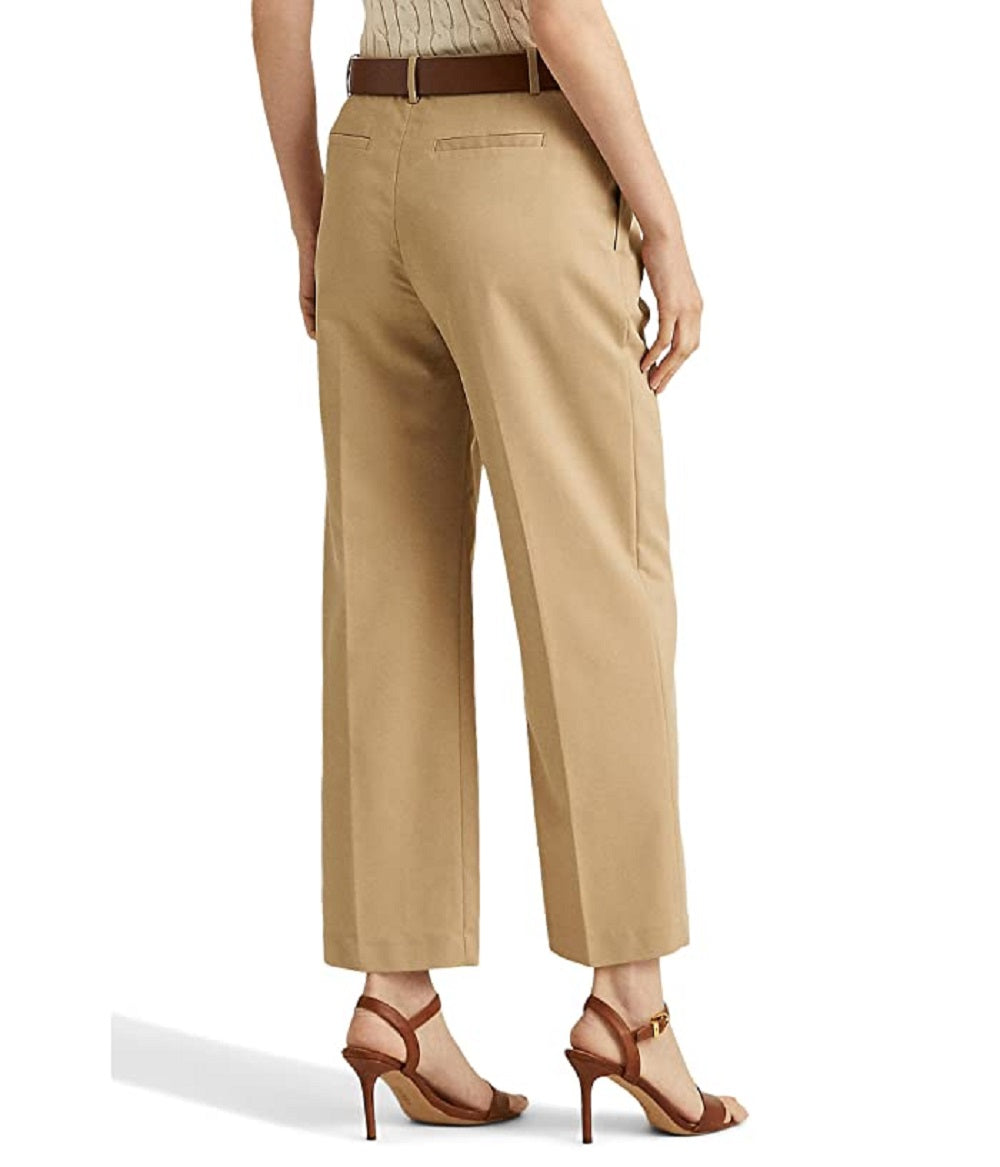 Ralph Lauren Women's Pleated Crepe Ankle Pants Brown Size 12