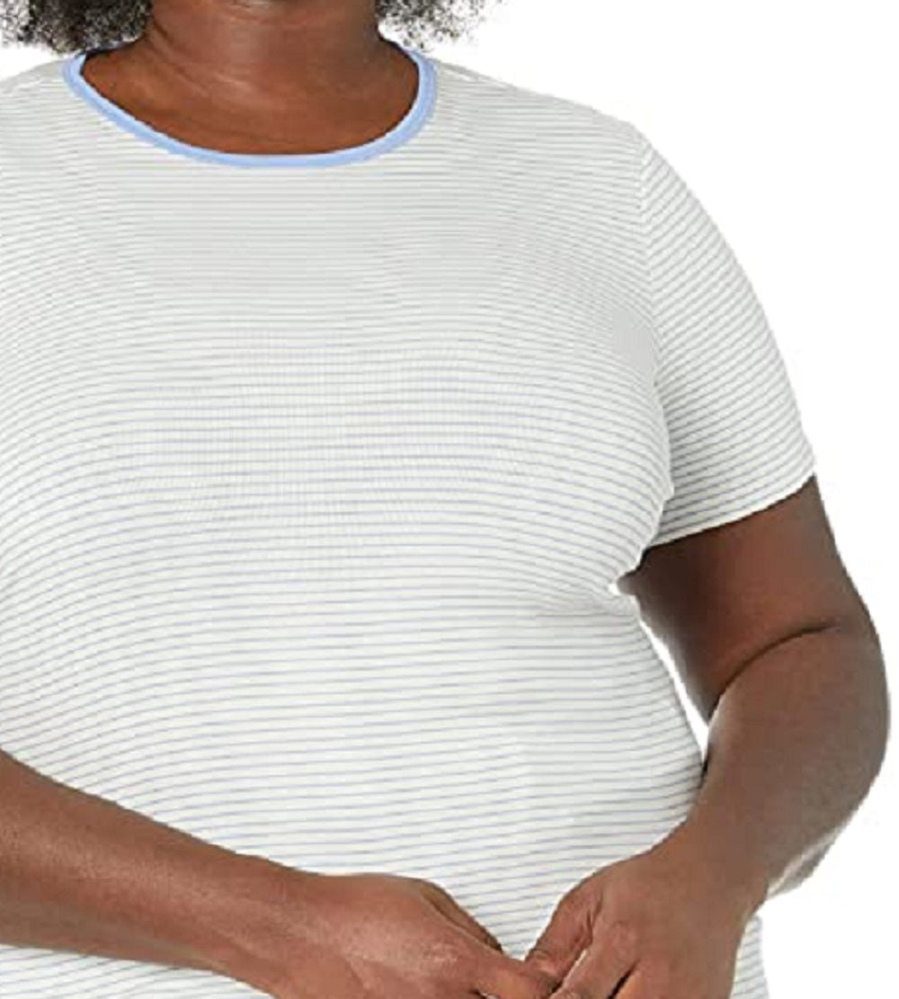 Ralph Lauren Women's Striped Stretch Cotton Tee White Size 2X