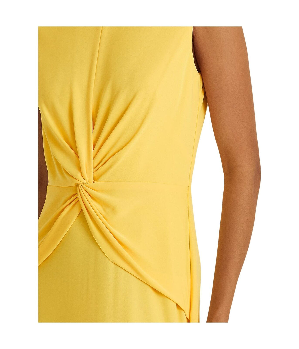 Ralph Lauren Women's Twist Front Jersey Dress Yellow Size 2