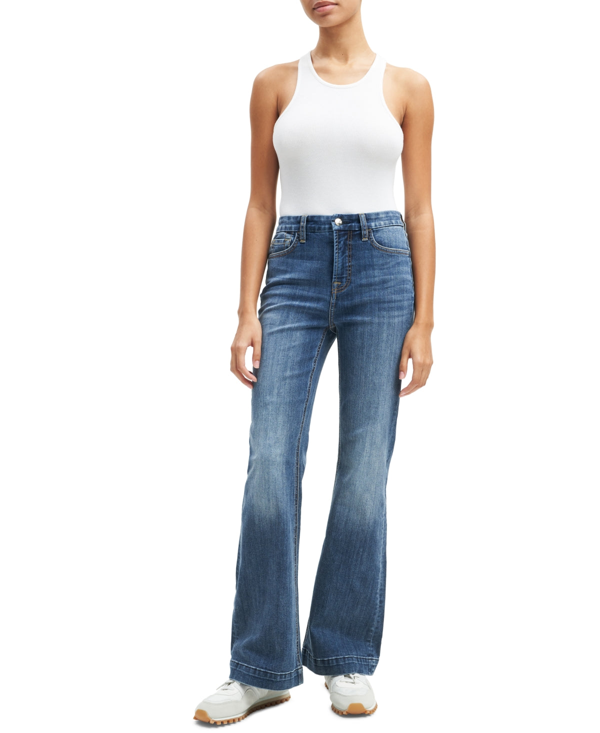 JEN7 Women's Released Hem Trouser Jeans Blue Size 2