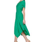Kensie Women's Handkerchief Hem Midi Dress Green Size 16