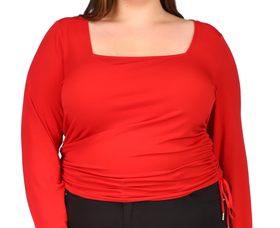 Michael Kors Women's Ruched Top Red Size 3X