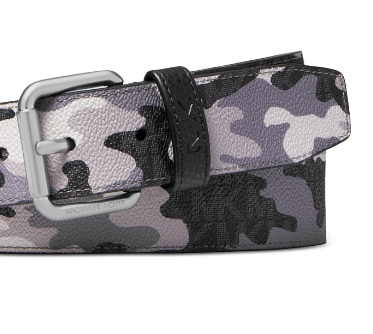 Michael Kors Men's Three Tone Camouflage Logo Belt Black Size 36