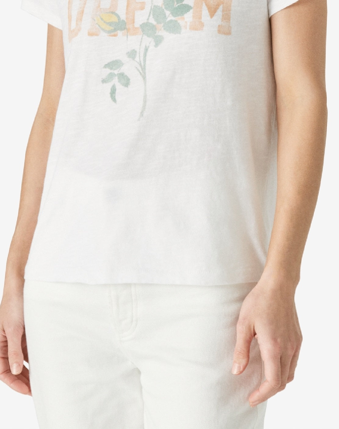 Lucky Brand Women's Dream Floral Graphic Tee White Size Small