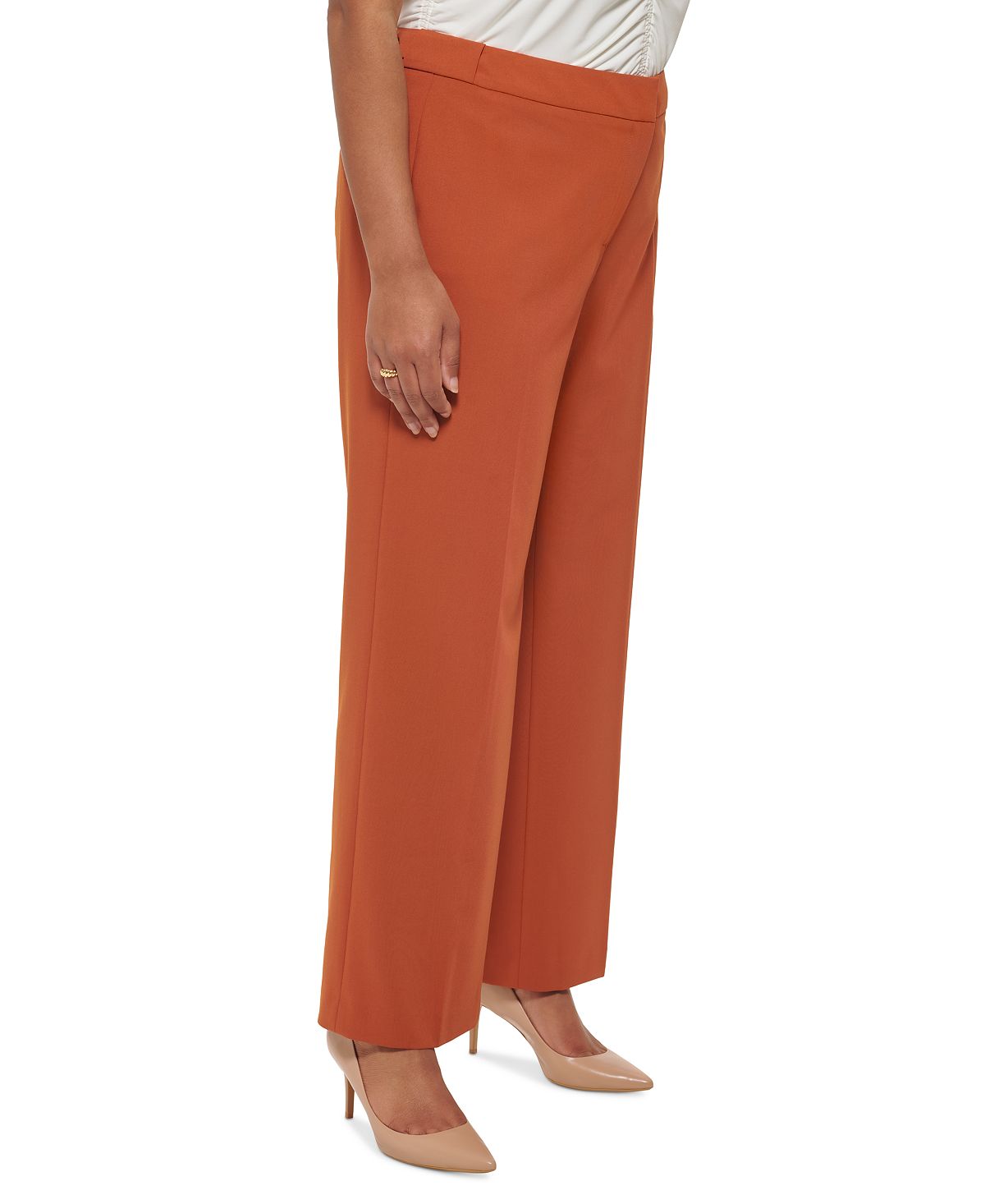 Calvin Klein Women's Lux Highline Pants Brown Size 18W