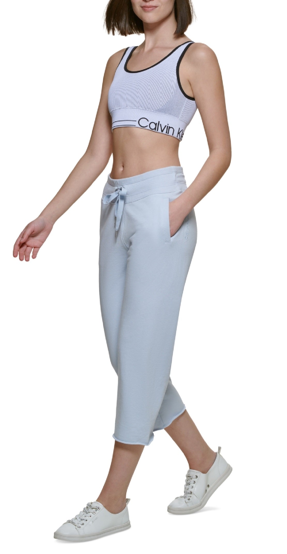 Calvin Klein Women's Cropped Sweatpants Blue Size Large