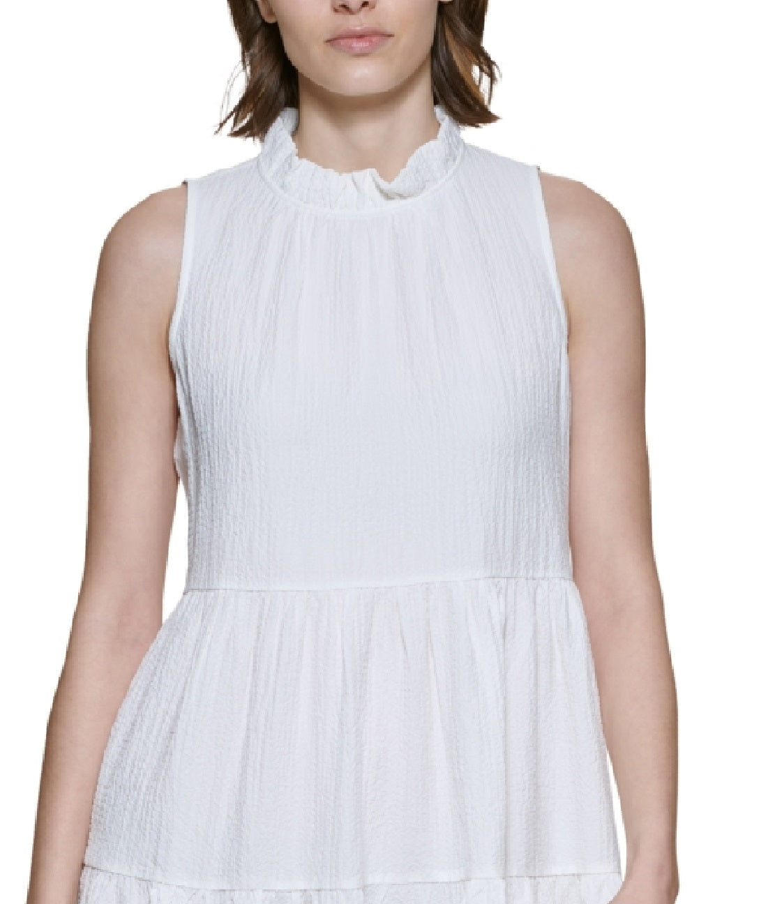 Calvin Klein Women's Sleeveless Tiered Dress White Size 12