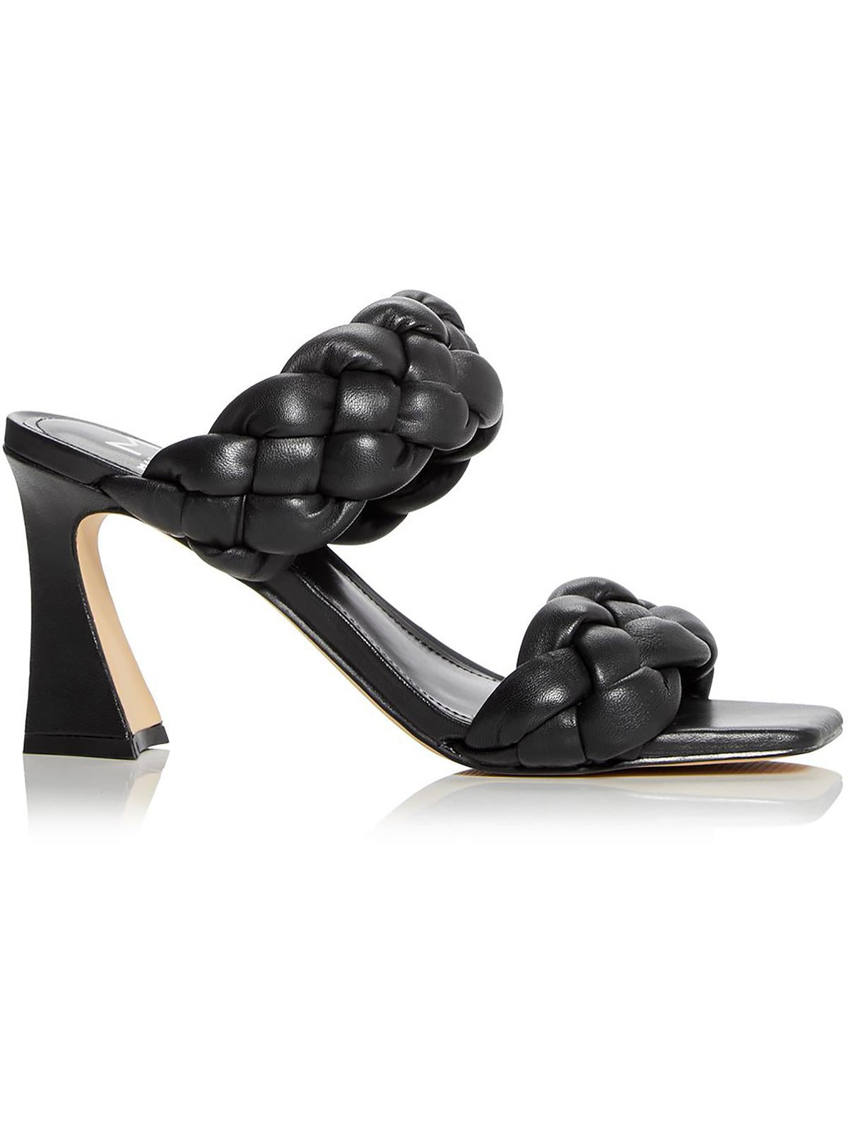 Marc Fisher Women's Hammy Braided High Heel Slide Sandals Black Size 5