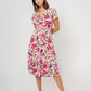 Leota Women's Amiya Midi Perfect Wrap Dress Pink Size Small