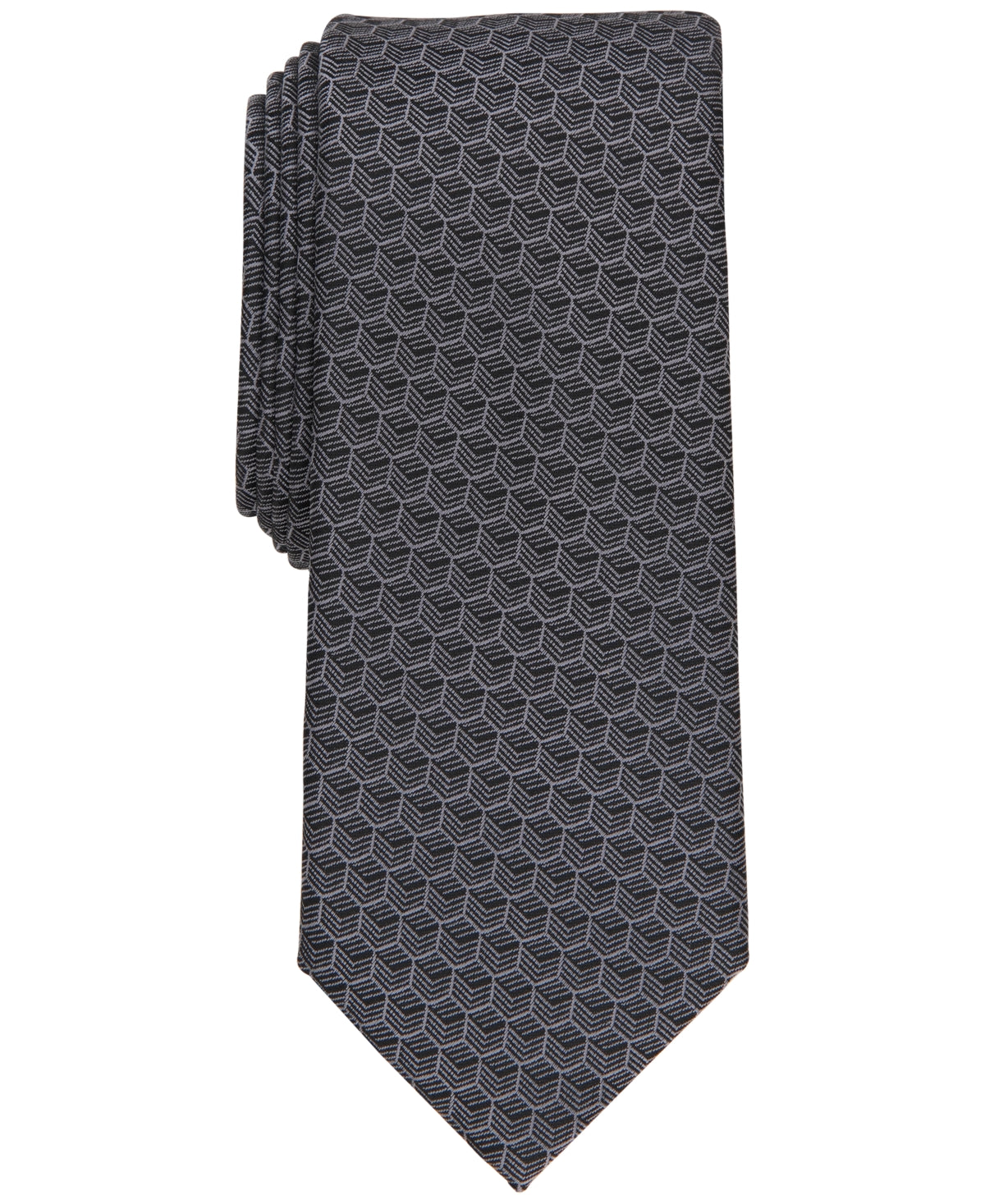alfani-mens-slim-geo-print-tie-gray