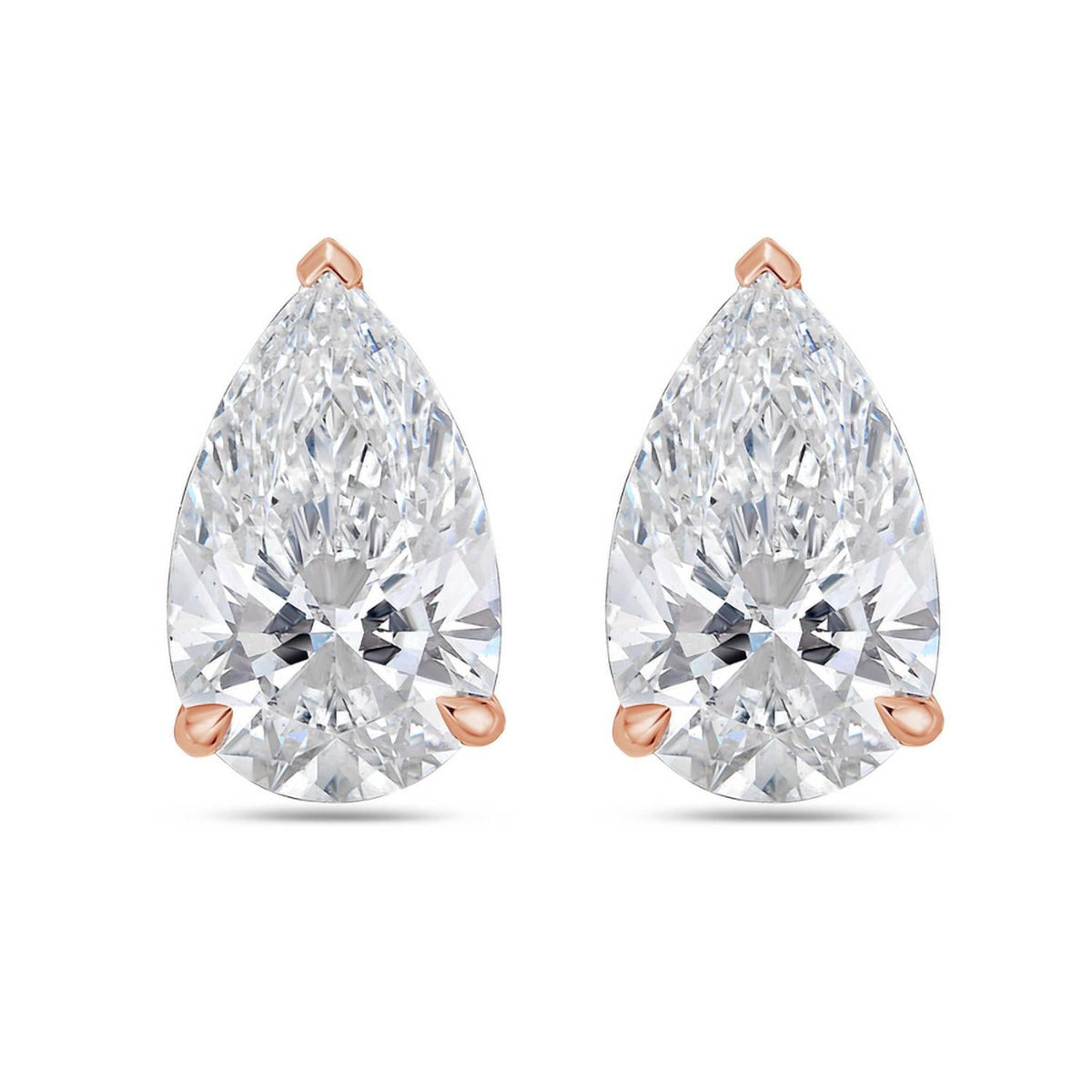 Diana M Jewels - 4.00 Cts Lab Grown Pear Cut Stud Earrings