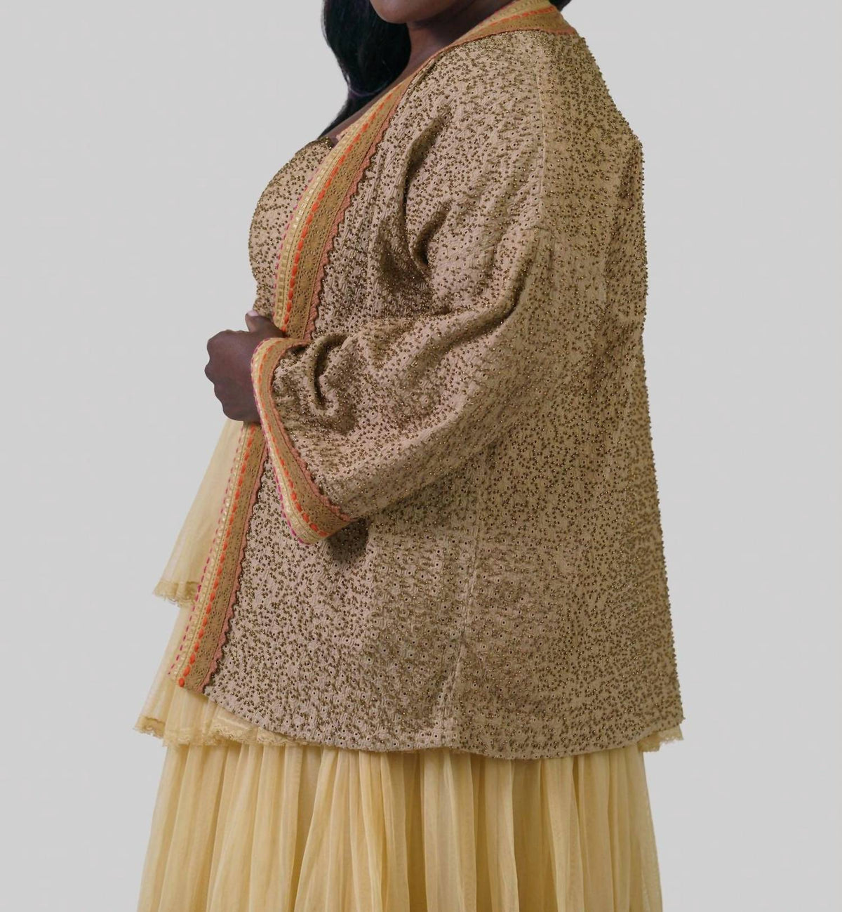 -Bl^Nk- - Bleona Long Sleeve Coverup - Plus