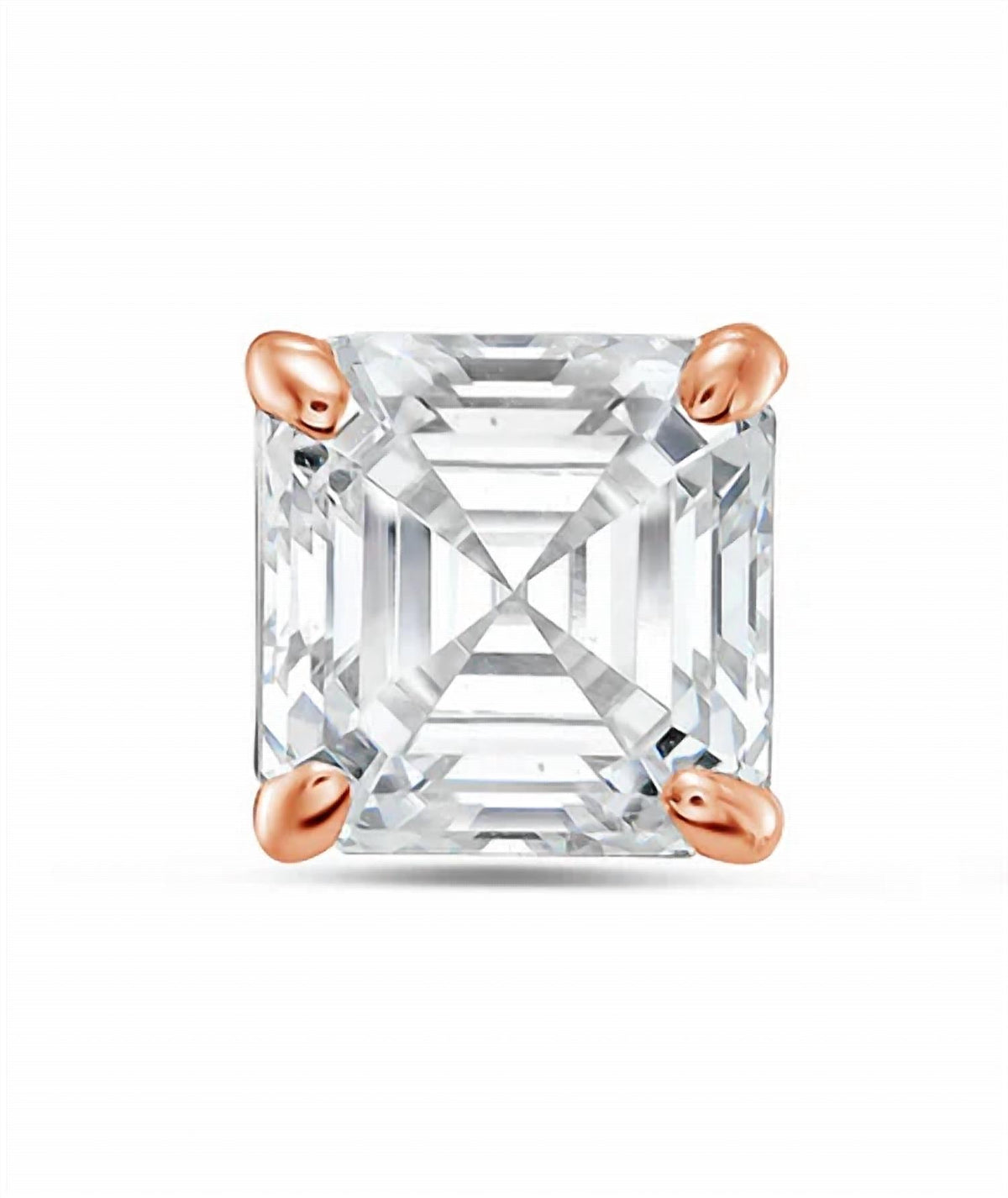 Diana M Jewels - 4.00 Cts Lab Grown Asscher Cut Stud Earrings