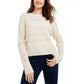 Hooked Up By Iot Juniors Stitched Sweater Lt Beige Size Large