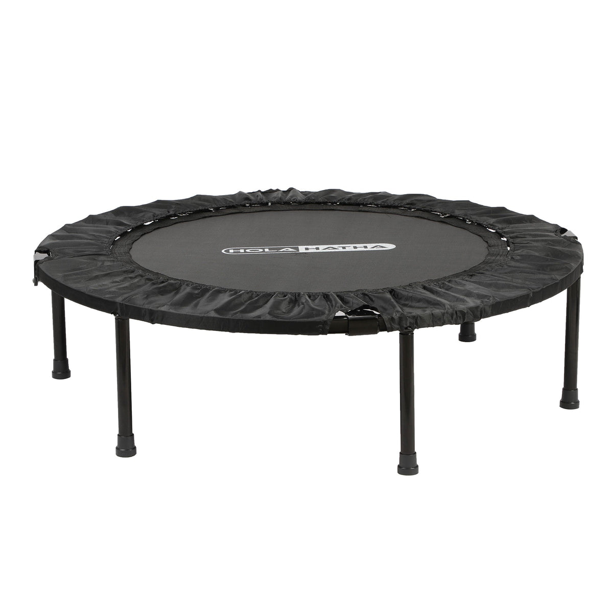 HolaHatha 40" Mini Trampoline Fitness Rebounder with Adjustable Handle, Black