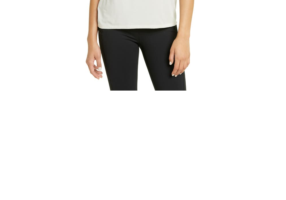 Zella Women's Grey Moonbeam Studio Twist T-Shirt Size Small