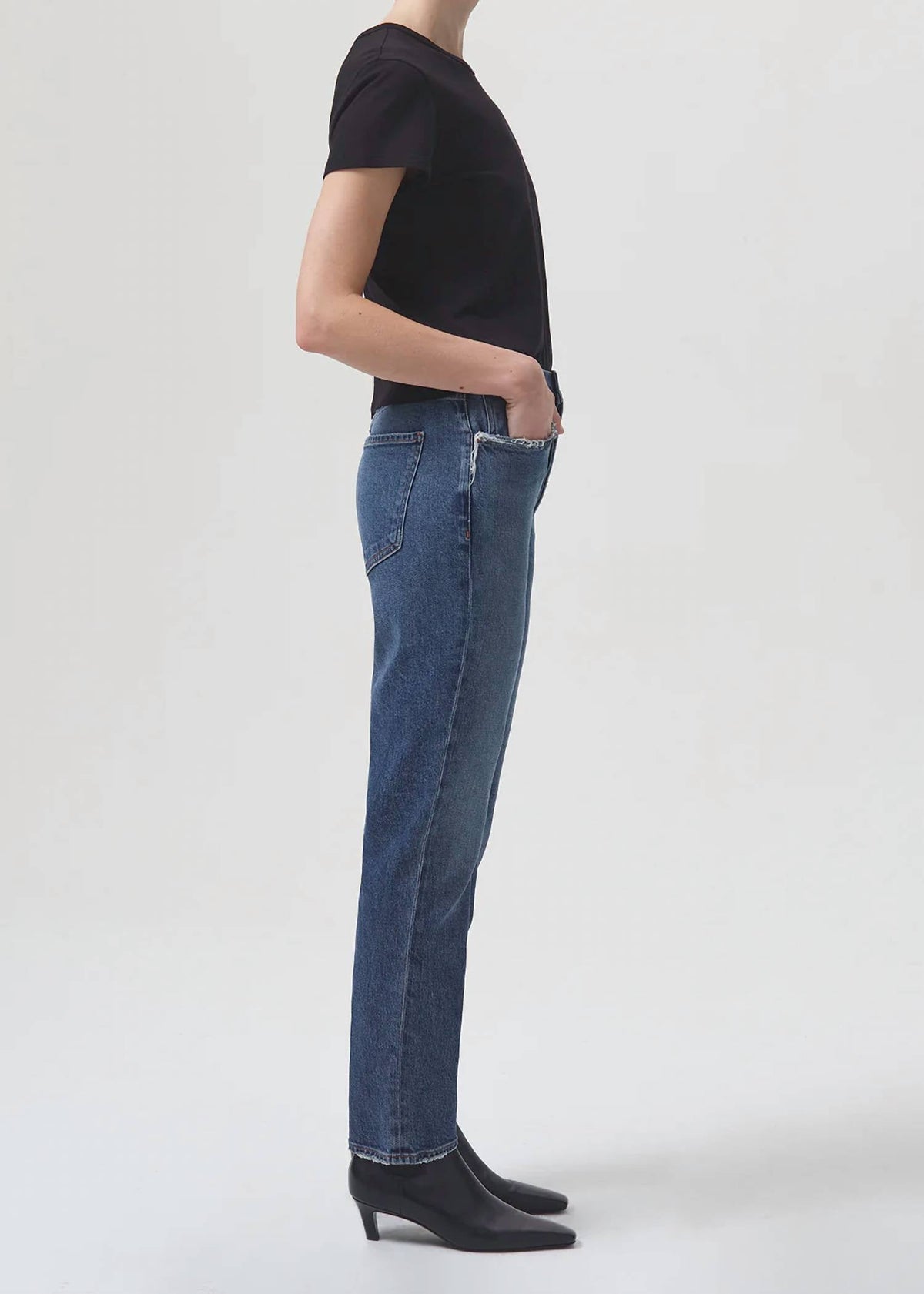 Agolde - Riley Long High Rise Straight Jean - Stretch