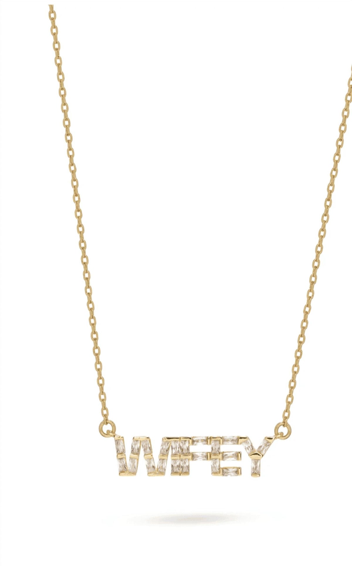 Crystal Haze - Women's Wifey Baguette Necklace