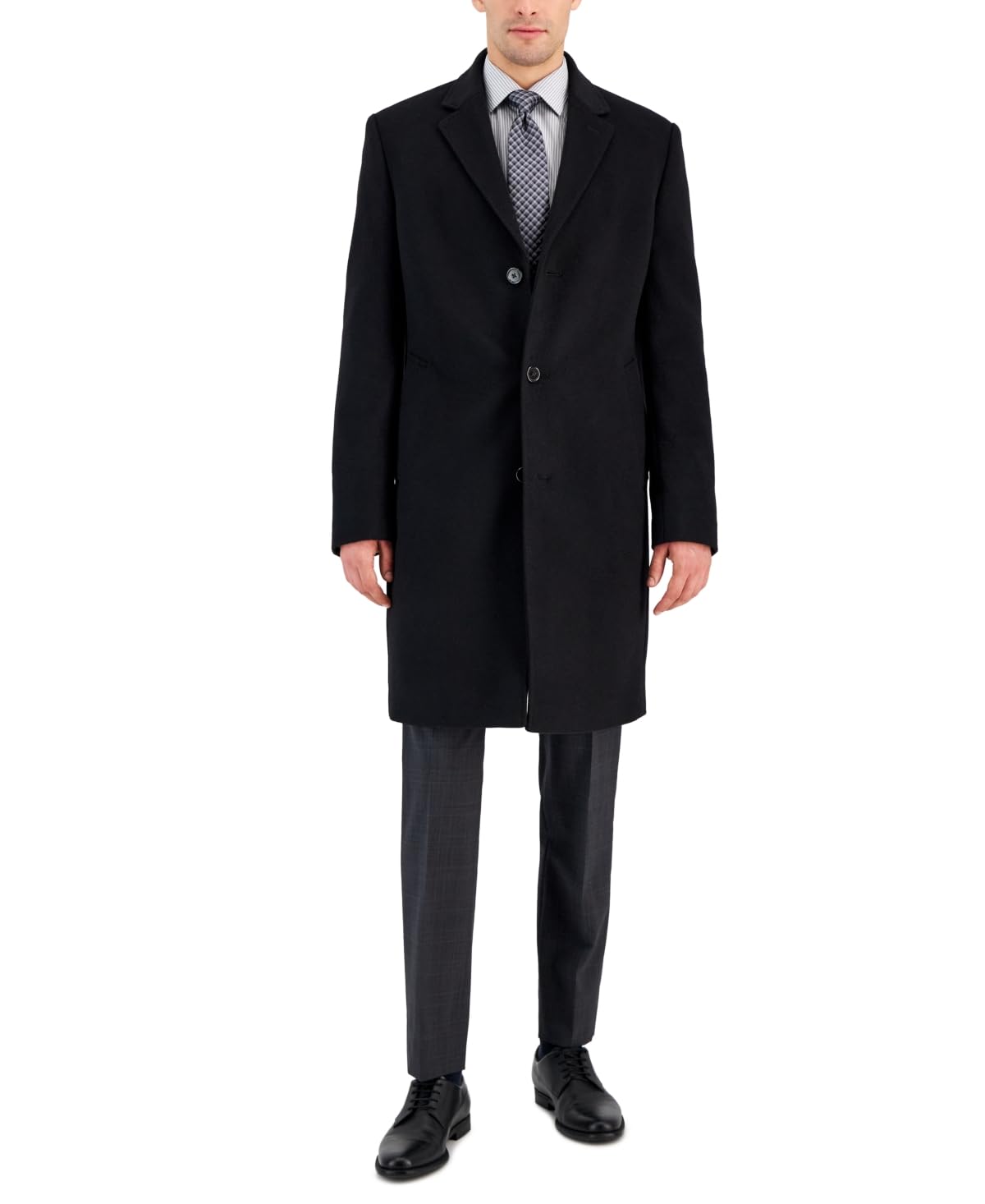 Michael Kors Mens Classic fit Overcoat Coat 44 R Black Solid